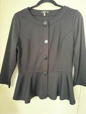 Spense Black Women's Knit Top with Clean Neckline